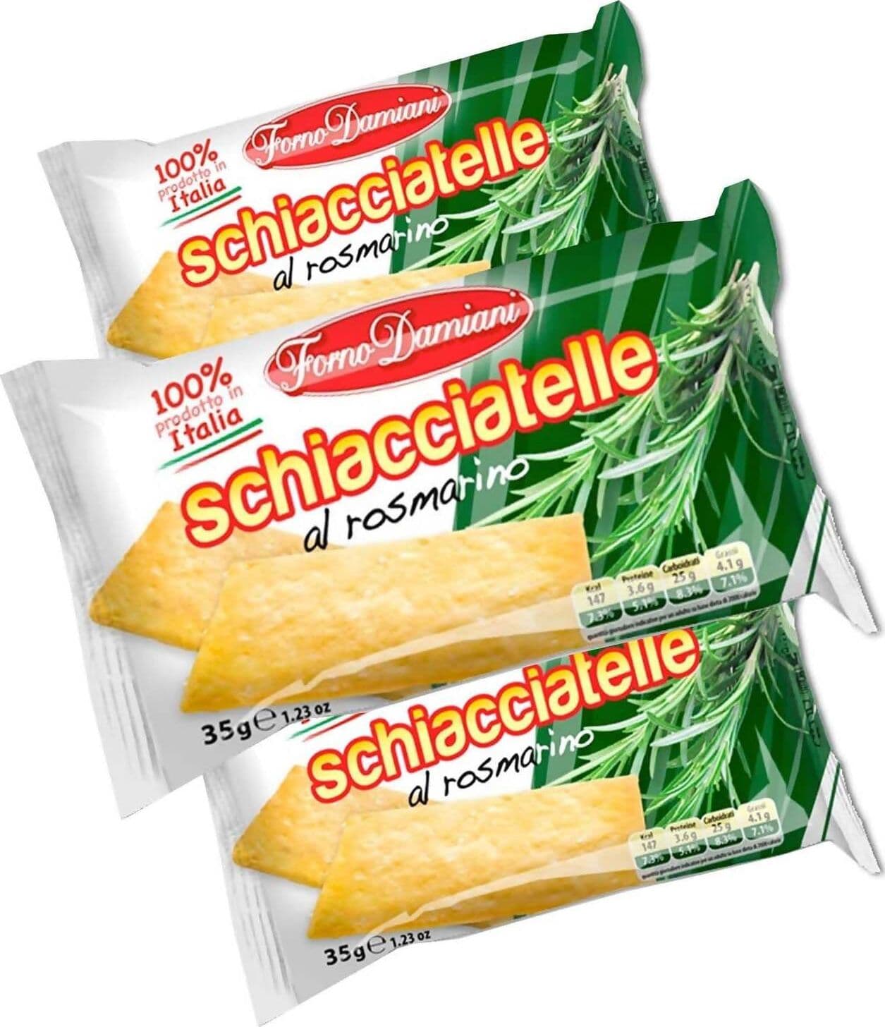 Forno Damiani 50x Schiacciatelle Gusto Rosmarino Cracker Monoporzione Da 35 Gr Snack Leggero Confezione 50 Pezzi Alimentari e cura della casa/Snack dolci e salati/Cracker/Assortiti Franco Pausa Caffè - Albano Laziale, Commerciovirtuoso.it