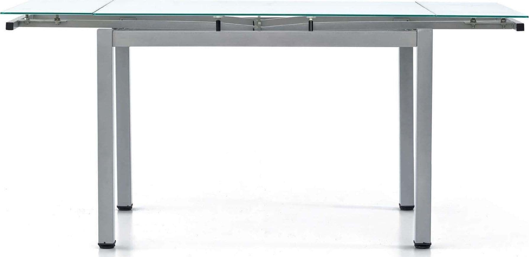 FREDERICK---tavolo-da-pranzo-moderno-allungabile-in-metallo-e-vetro-cm-70x110/140/170x75-h-Grigio-Milani-Home