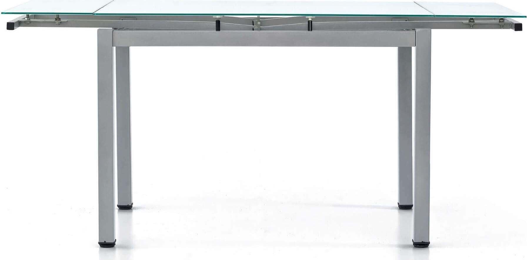 FREDERICK---tavolo-da-pranzo-moderno-allungabile-in-metallo-e-vetro-cm-70x110/140/170x75-h-Grigio-Milani-Home