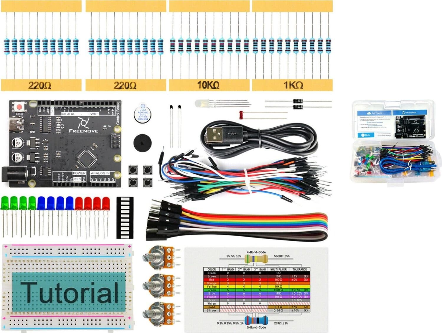 Freenove Basic Starter Kit FNK0007 Board 151 componenti 19 progetti (compatibile con arduino IDE) in Microcontrollori 85cento.it - Potenza, commercioVirtuoso.it