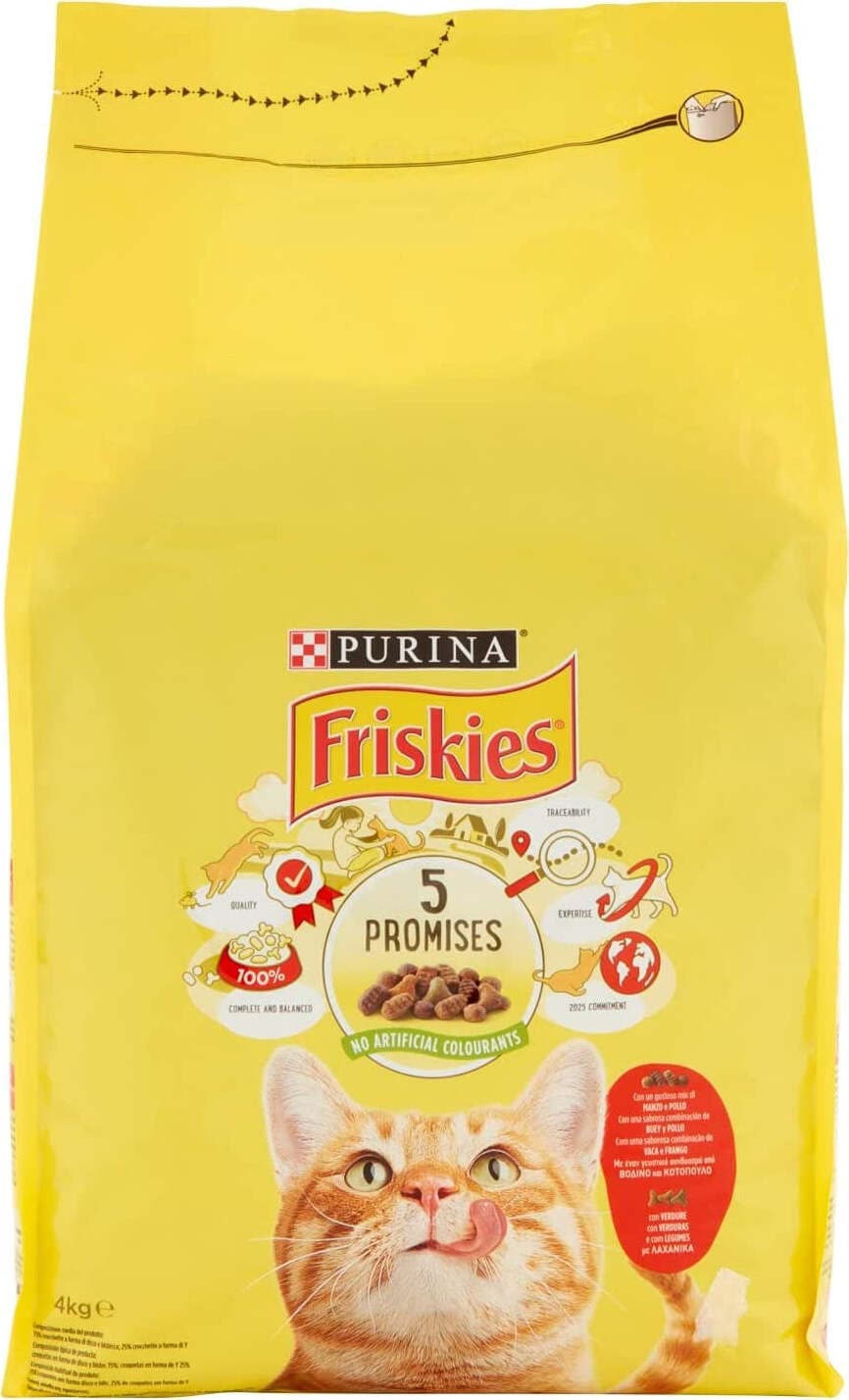 Friskies Adult Crocchette per il Gatto con Manzo Pollo e Verdure 4 kg Prodotti per animali domestici/Gatti/Cibo/Secco Scontolo.net - Potenza, Commerciovirtuoso.it