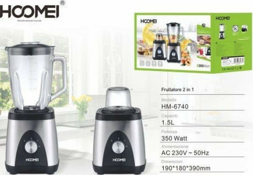 Frullatore-2-In-1-Tritatutto-Frutta-Frullati-Frappe-1,5lt-350w-Hoomei-Hm-6740