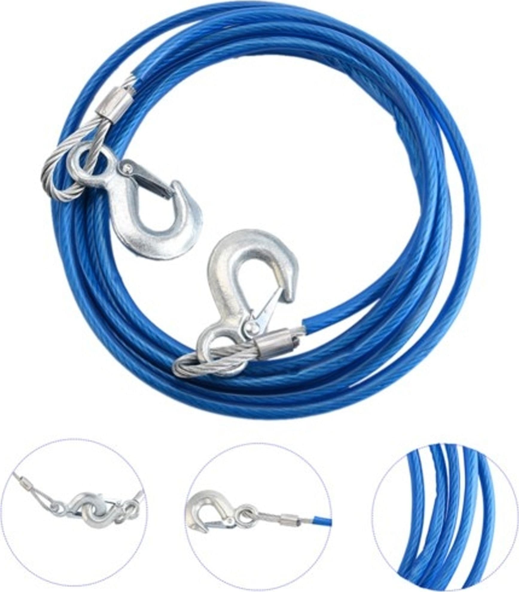 Fune Cavo Corda Acciaio Traino Con Ganci Per Auto Furgone Emergenza 5000kg 3,5mt in Funi di traino Trade Shop italia - Napoli, commercioVirtuoso.it