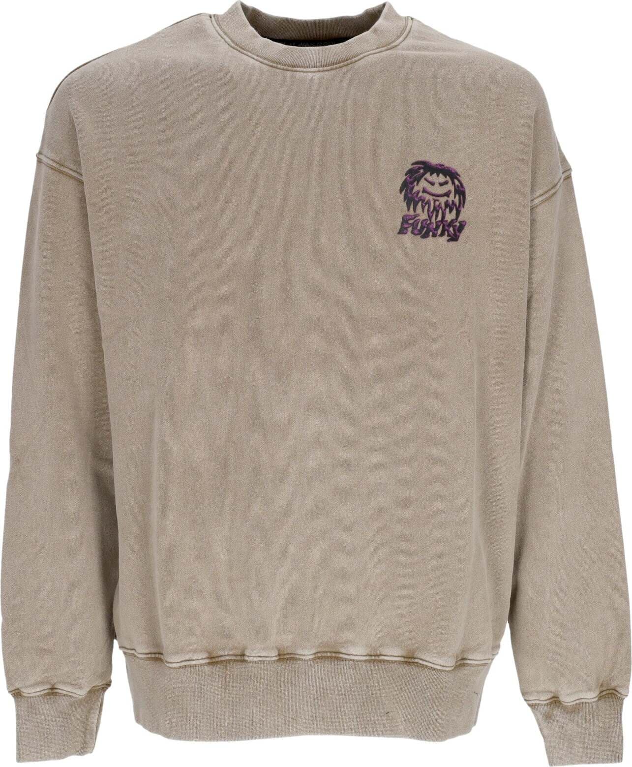FUNKY-Felpa-Leggera-Girocollo-Uomo-Stoner-Idols-Crewneck-Washed-Sand-da-uomo