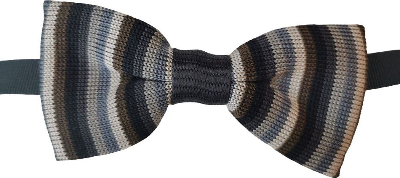 Papillon Uomo Gallo - Seta antracite/piombo Righe Multicolor in Papillon Couture - Sestu, commercioVirtuoso.it