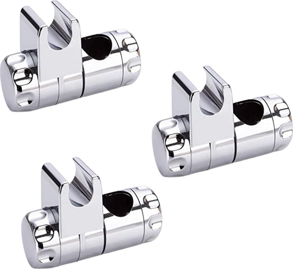 Gancio Supporto Doccia 3 pz Cromato per Aste Saliscendi Scorrevole Fai da te/Attrezzature per cucine e bagni/Attrezzature per bagni/Docce e componenti doccia/Sistemi saliscendi per vasche da bagno e docce Ogomondo - Martina Franca, Commerciovirtuoso.it