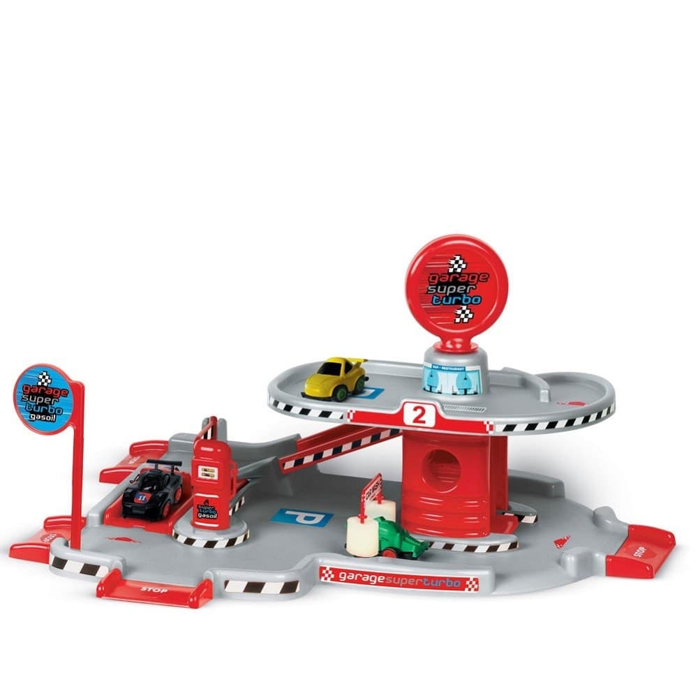 Garage-Gioco-Per-Bambini-Piano-Livello-Superiore-Con-Distributore-Auto