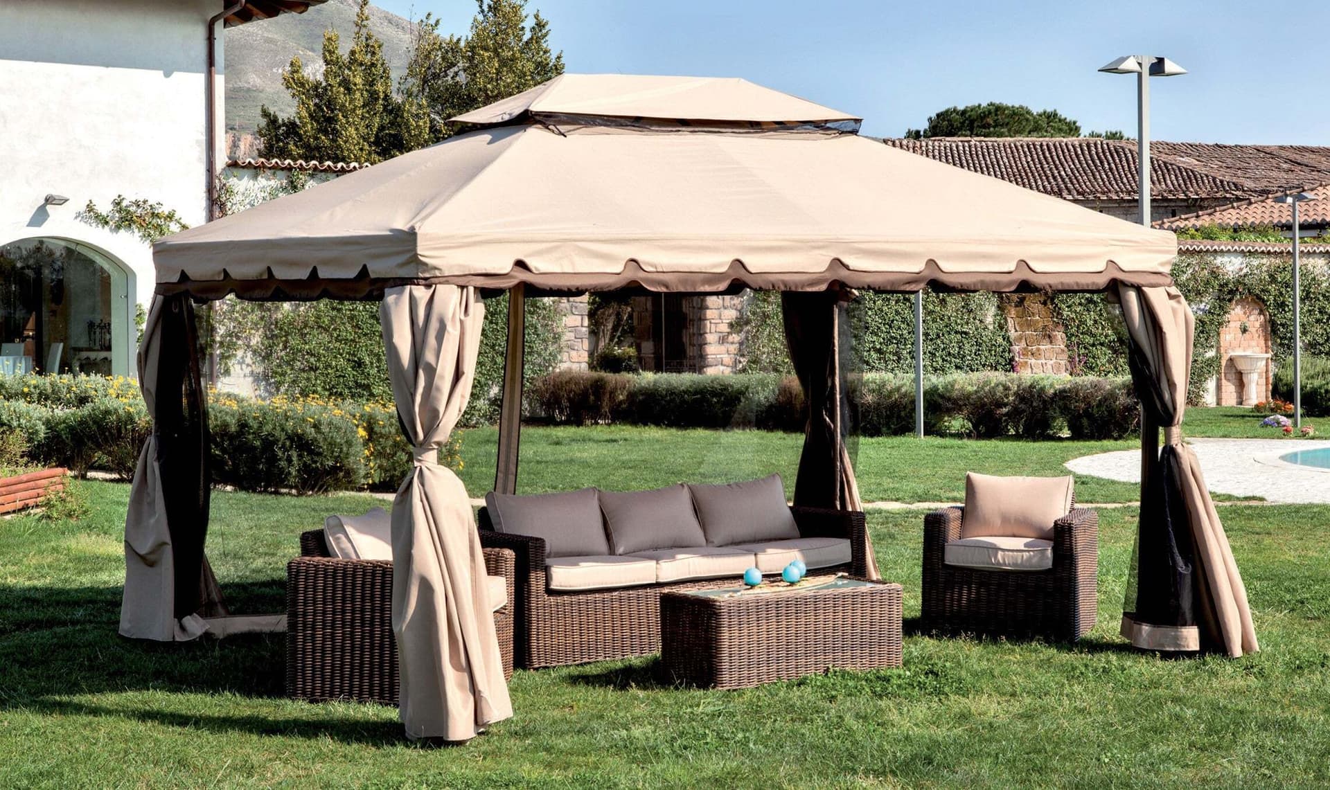 Gazebo in Alluminio Adventure Magnum Mt 3,6X4,8 Giardino e giardinaggio/Arredamento da giardino e accessori/Ombrelloni tende e tettucci parasole/Gazebo Ferus - Montoro, Commerciovirtuoso.it