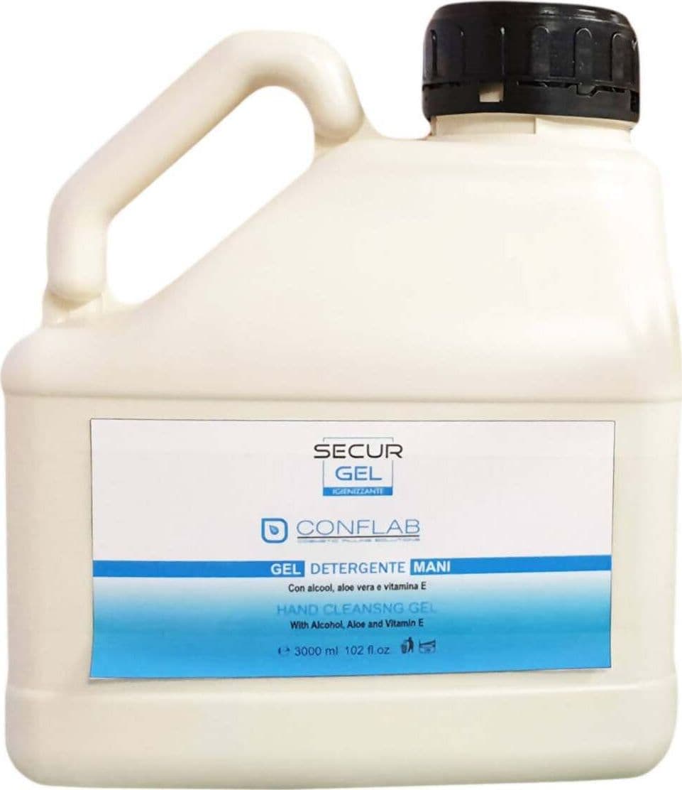 Gel Detergente Igienizzante Mani 3000 ml Con Alcool Al 70 % Vol Aloe E Vitamina E Igenizzante Mani Asciugatura Rapida Tanica Conflab in Disinfettanti per le mani Conflab - Alberi di Vigatto, commercioVirtuoso.it