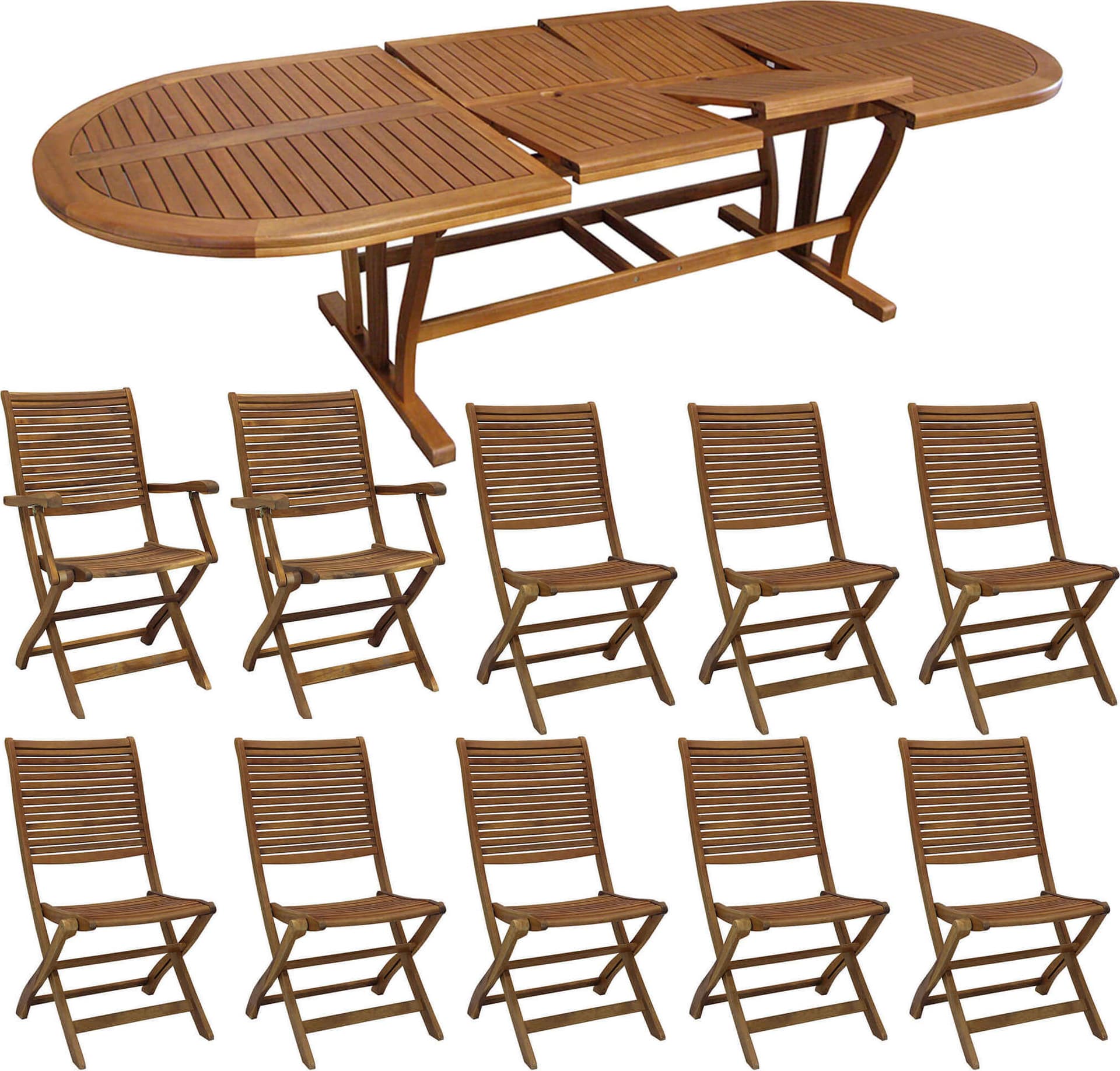 GENIUS---set-tavolo-da-giardino-allungabile-200/300x110-compreso-di-8-sedie-e-2-poltrone-in-legno-massiccio-di-acacia-Marrone-Milani-Home