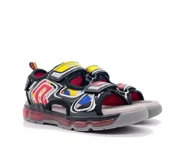 GEOX Sandali bambino J S. ANDROID B.A black/multicolor in Sandali Calzature Durello - Agna, commercioVirtuoso.it