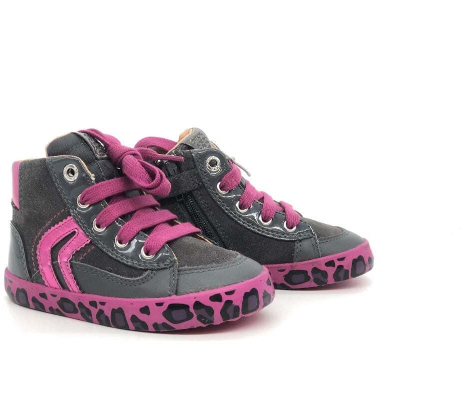 GEOX Sneaker alta bambina B Kiwi G grigio/fuxia in Sneaker casual Calzature Durello - Agna, commercioVirtuoso.it