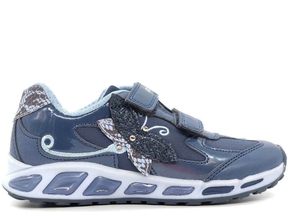 GEOX Sneaker bambina J Shuttle G azzurra/blu con farfalla e luci in Sneaker casual Calzature Durello - Agna, commercioVirtuoso.it