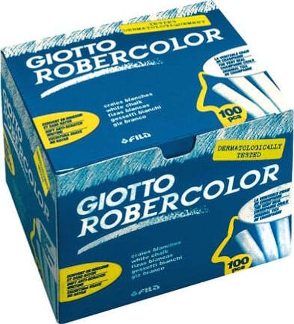 Gessetti Robercolor - lunghezza 80mm con diametro 10mm - bianco - Giotto - Scatola 100 gessetti tondi Giochi e giocattoli/Attività creative/Accessori per disegnare e colorare/Gessetti Eurocartuccia - Pavullo, Commerciovirtuoso.it