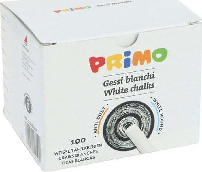 Gessetti tondi - D 9x80 mm - bianco - Primo - Scatola 100 gessetti tondi Giochi e giocattoli/Attività creative/Accessori per disegnare e colorare/Gessetti Eurocartuccia - Pavullo, Commerciovirtuoso.it
