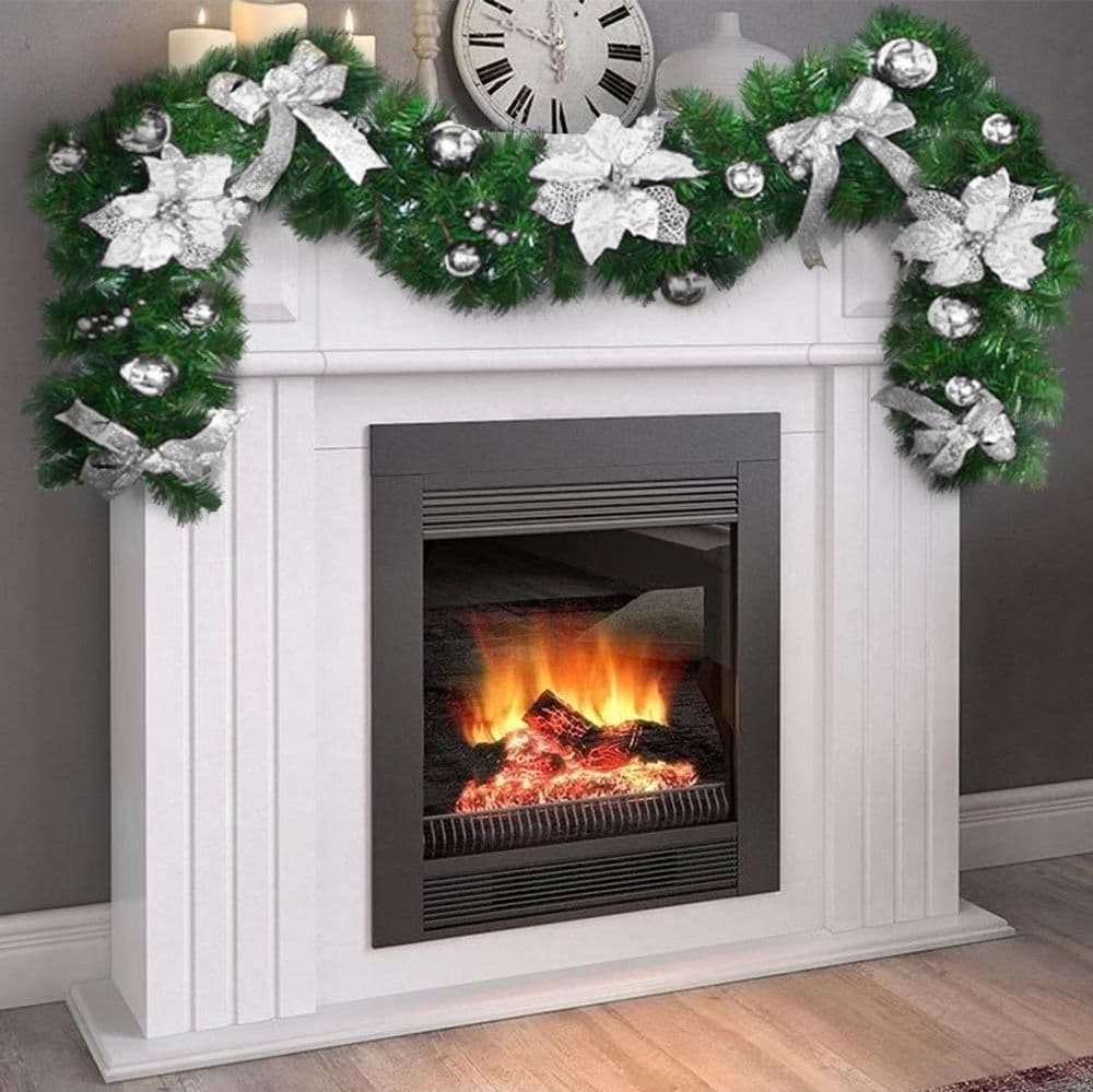 Ghirlanda Natalizia Stella Natale Fiori Palline Fiocchi 200cm Decorazioni Silver in Ghirlande e corone Trade Shop italia - Napoli, commercioVirtuoso.it