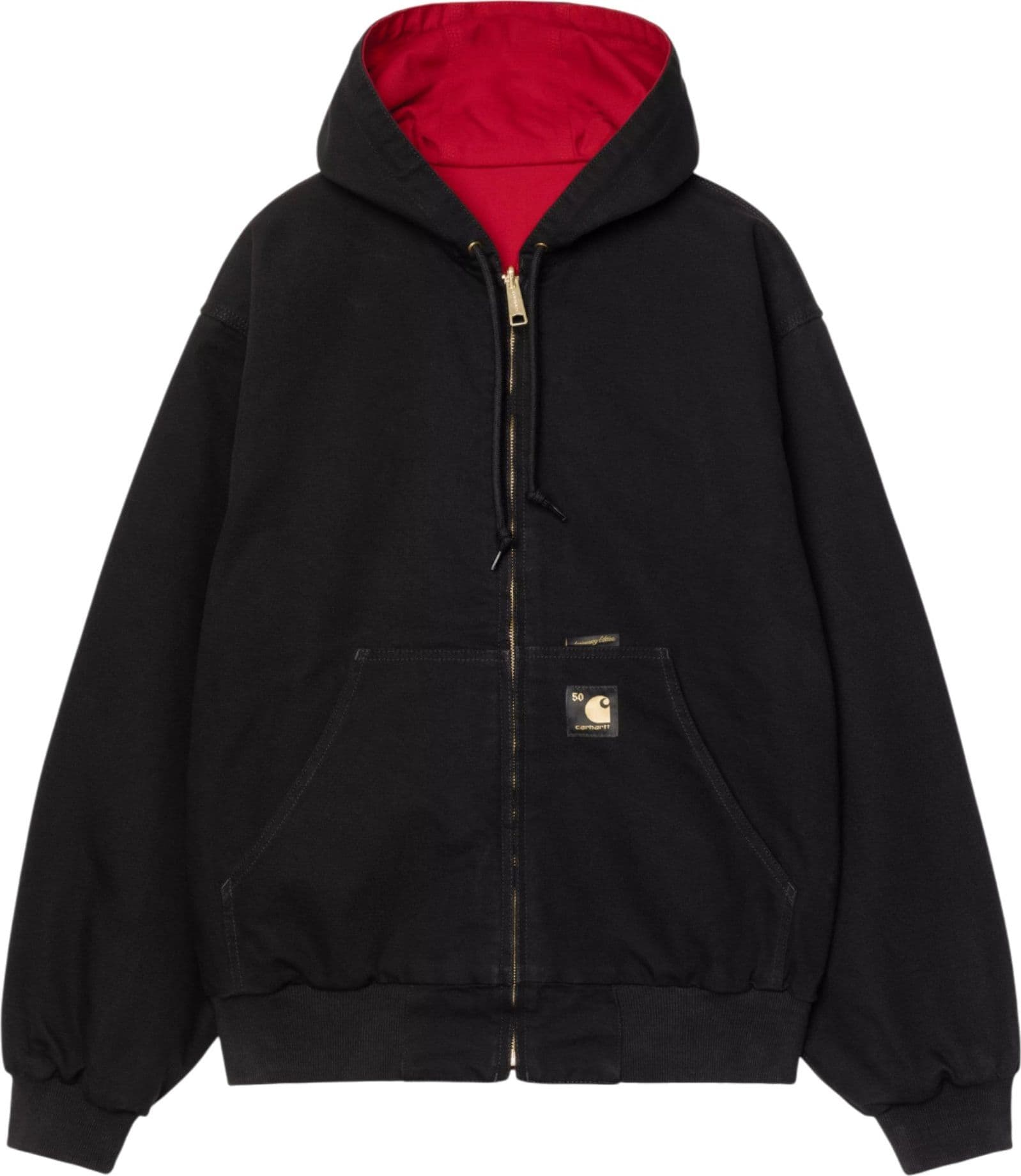 CARHARTT WIP giacca carhartt wip 5o years anniversary og active jacket canvas - black / usa red rinsed da uomo in Giacche Drestige - Casamassima, commercioVirtuoso.it