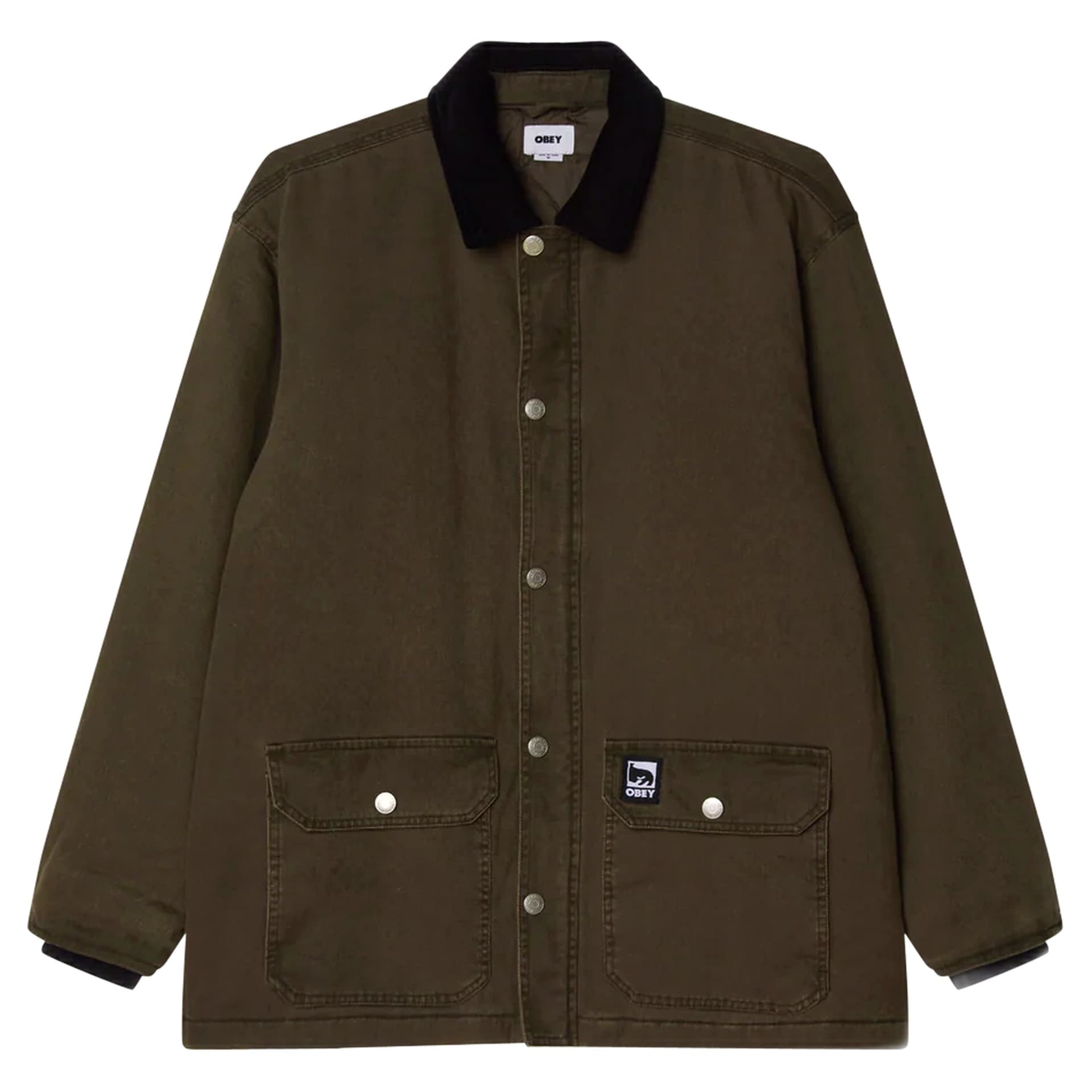 OBEY giacca obey norton barn coat - black olive faded wash da uomo in Giacche Drestige - Casamassima, commercioVirtuoso.it