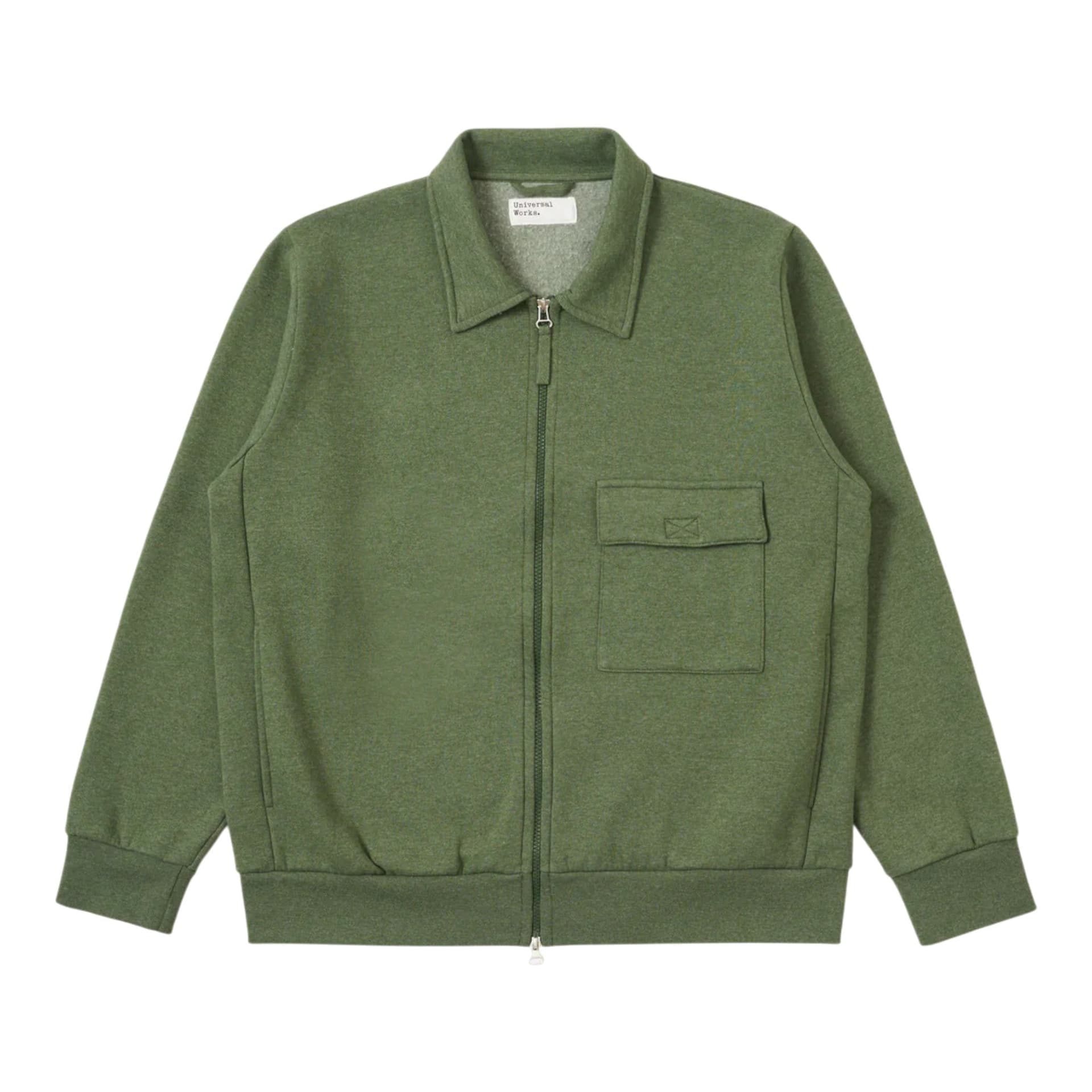 UNIVERSAL WORKS giacca universal works tyler jacket red cot blend jersey - green da uomo in Giacche Drestige - Casamassima, commercioVirtuoso.it