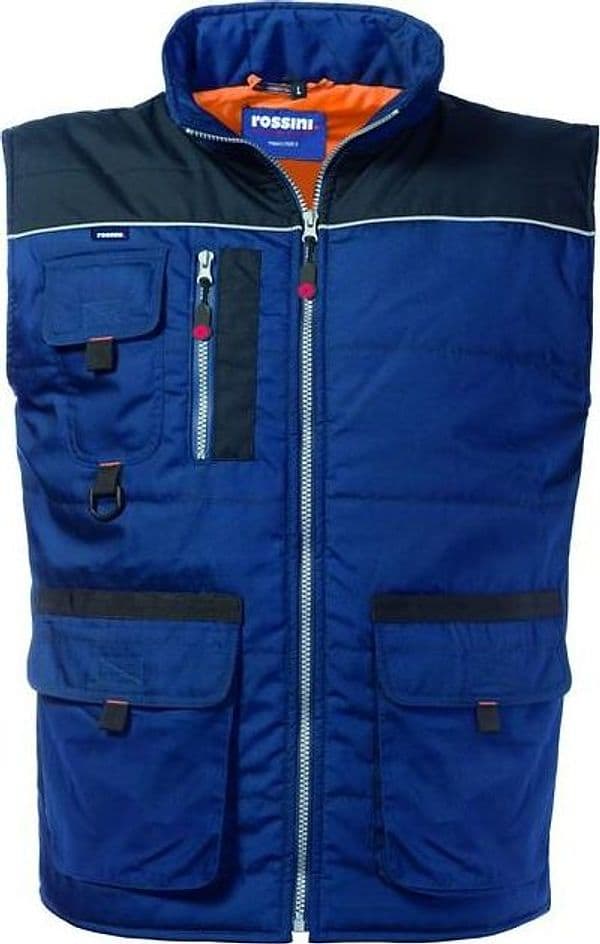 Gilet Morgan Blu/Nero Gilet Imbottito Multitasche da Lavoro Officina Magazzino Industria in Gilet antinfortunistici Dresswork - Como, commercioVirtuoso.it