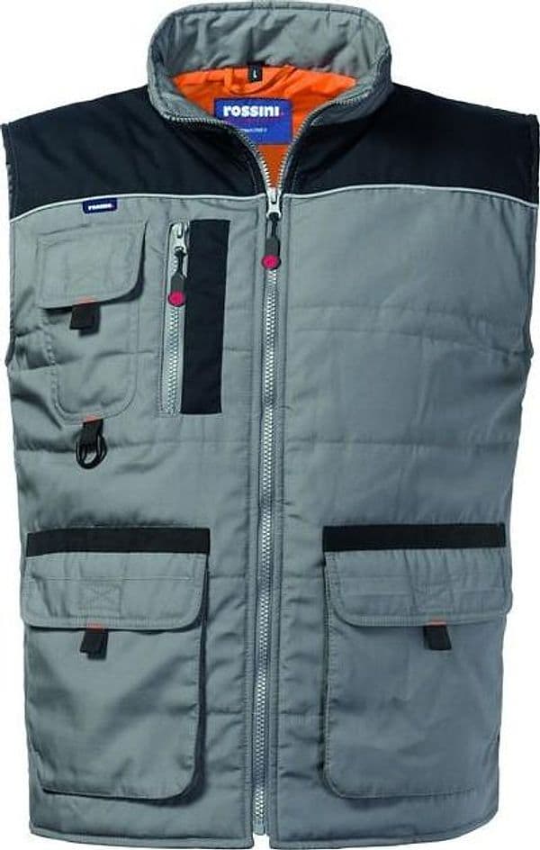 Gilet Morgan Grigio Gilet Imbottito Multitasche da Lavoro Officina Magazzino Industria in Gilet antinfortunistici Dresswork - Como, commercioVirtuoso.it