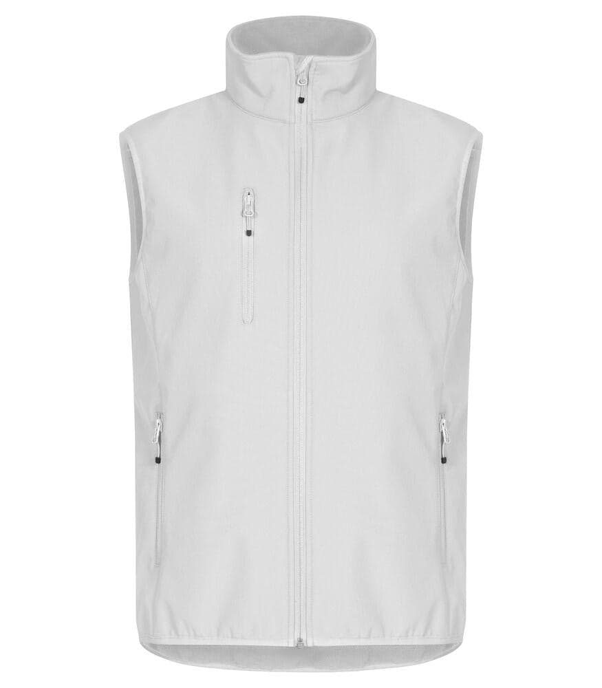 Gilet Softshell Bianco Clique Basic Smanicato Antivento Zip Intera in Gilet Dresswork - Como, commercioVirtuoso.it