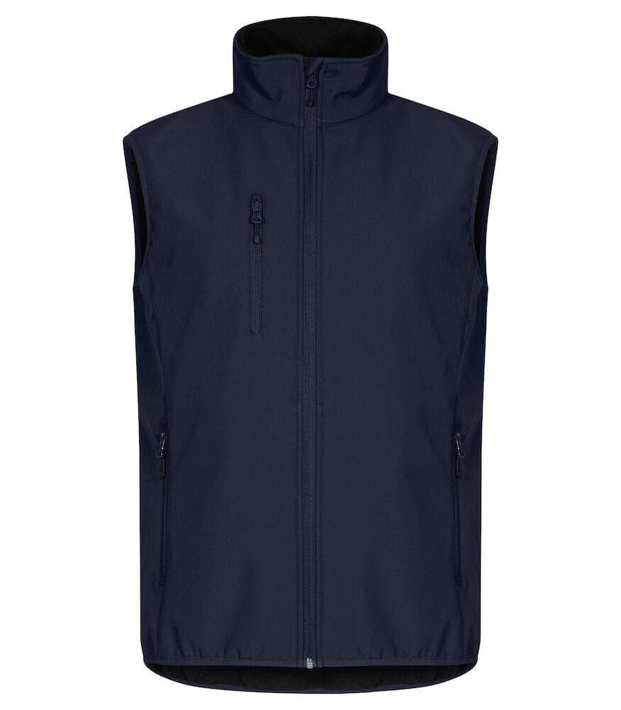 Gilet Softshell Blu Clique Basic Smanicato Antivento Zip Intera in Gilet Dresswork - Como, commercioVirtuoso.it