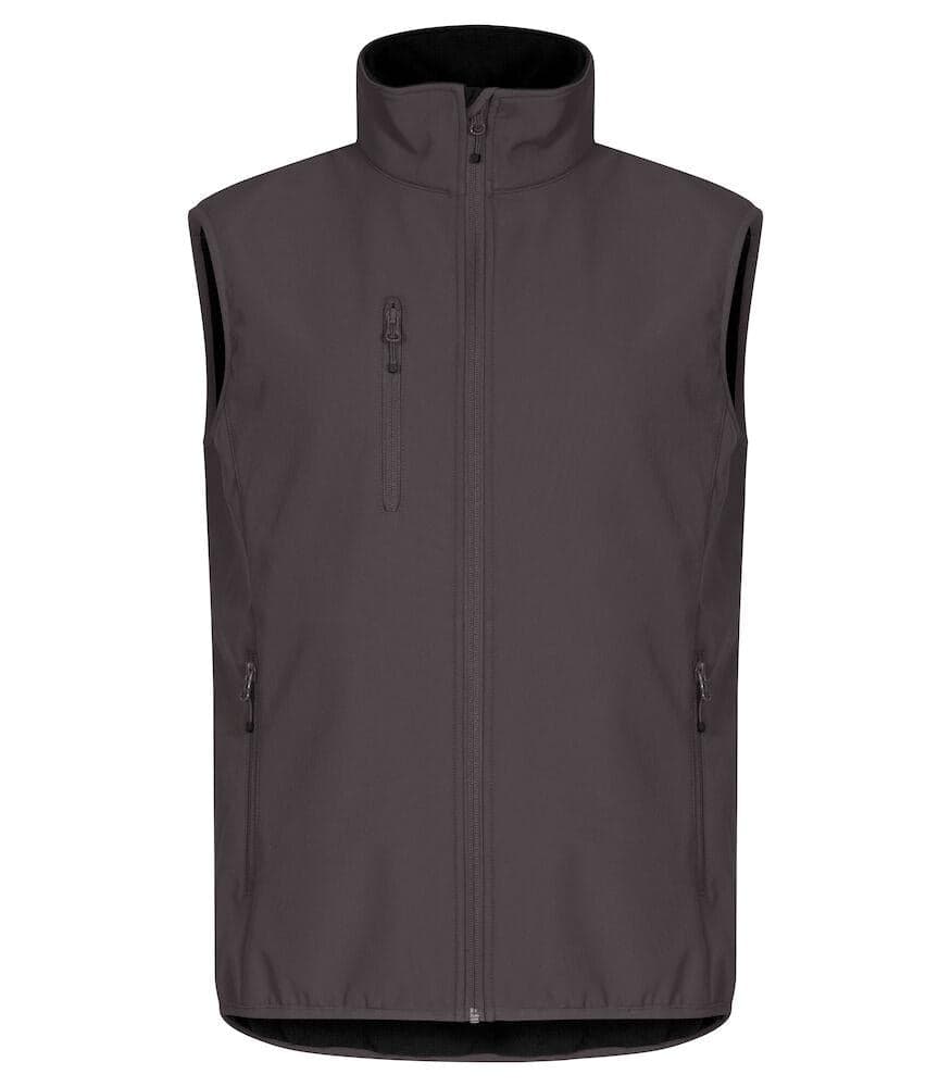 Gilet Softshell Grigio Antracite Clique Basic Smanicato Antivento Zip Intera in Gilet Dresswork - Como, commercioVirtuoso.it