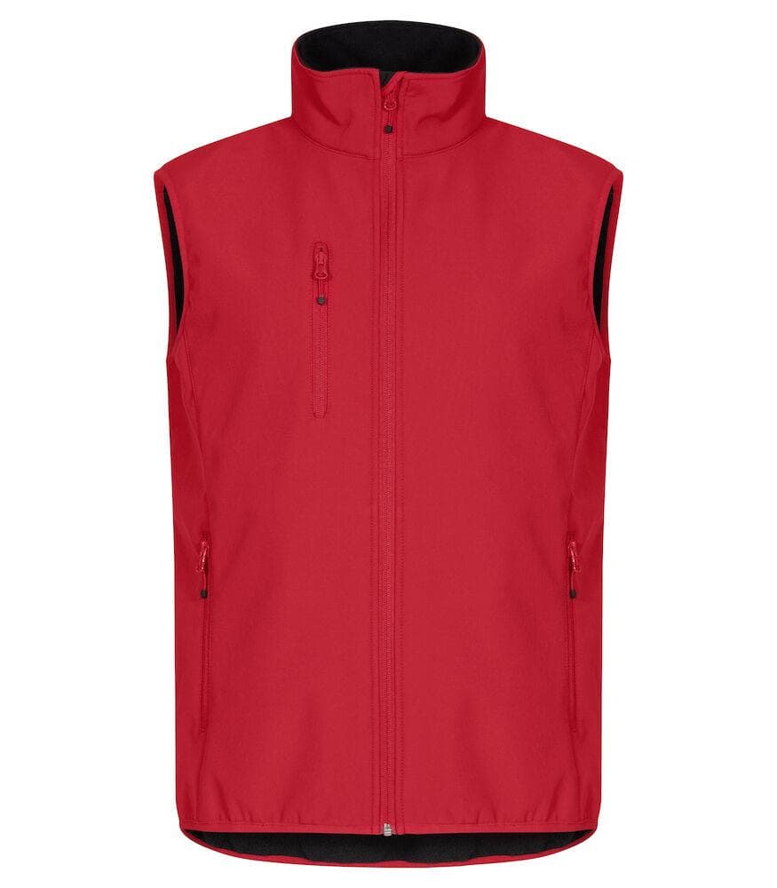 Gilet Softshell Rosso Clique Basic Smanicato Antivento Zip Intera in Gilet Dresswork - Como, commercioVirtuoso.it