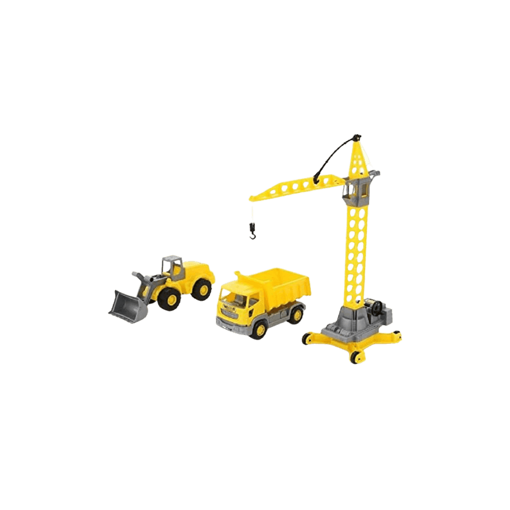 Giocattoli Polesie - Set Cantiere Con Pala E Gru Con Box Veicoli Da Costruzione Ruspa + Gru + Camion Gialli per Bambini 3 Anni Giochi e giocattoli/Veicoli/Macchine e camion/Veicoli da cantiere Liquidator Italia - Nicosia, Commerciovirtuoso.it