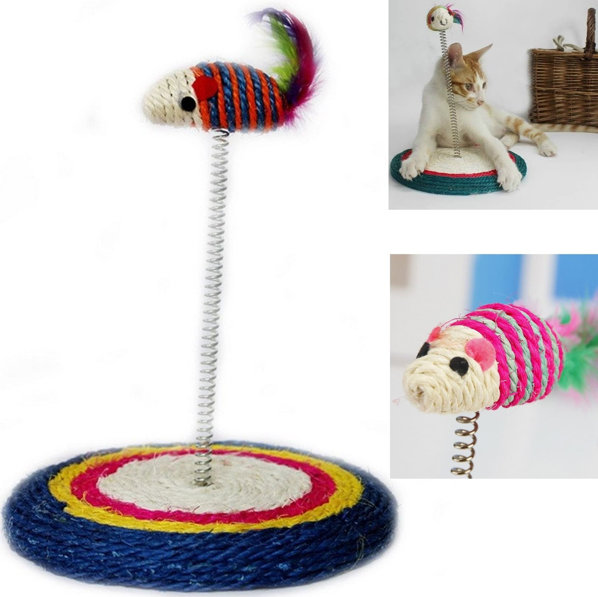 GIOCO CON PUPAZZO TOPOLINO PALESTRA PER GATTO UNGHIE TIRAGRAFFI BASE MOLLA Trade Shop italia - Napoli, Commerciovirtuoso.it