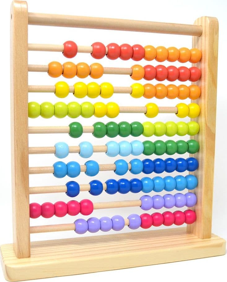 Gioco-Pallottoliere-Abaco-Classico-Con-Telaio-Legno-10-Righe-Palline-Per-Bambini