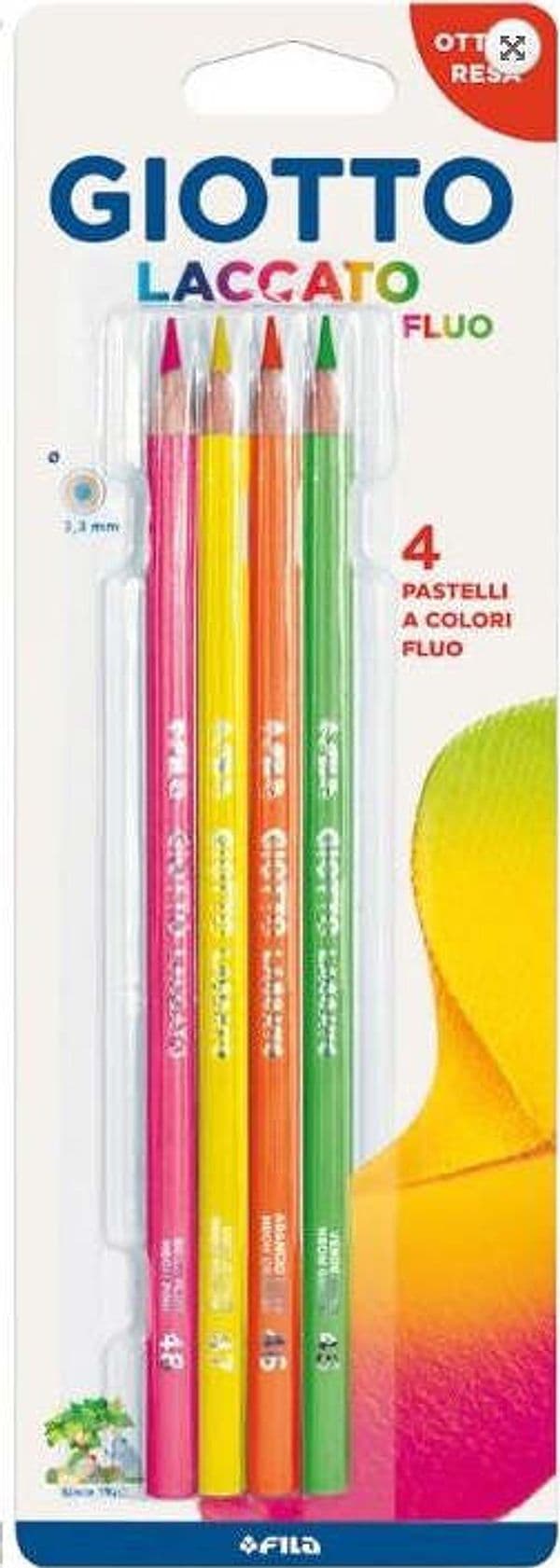Giotto-laccato-4-Matite-colorate-colori-fluo