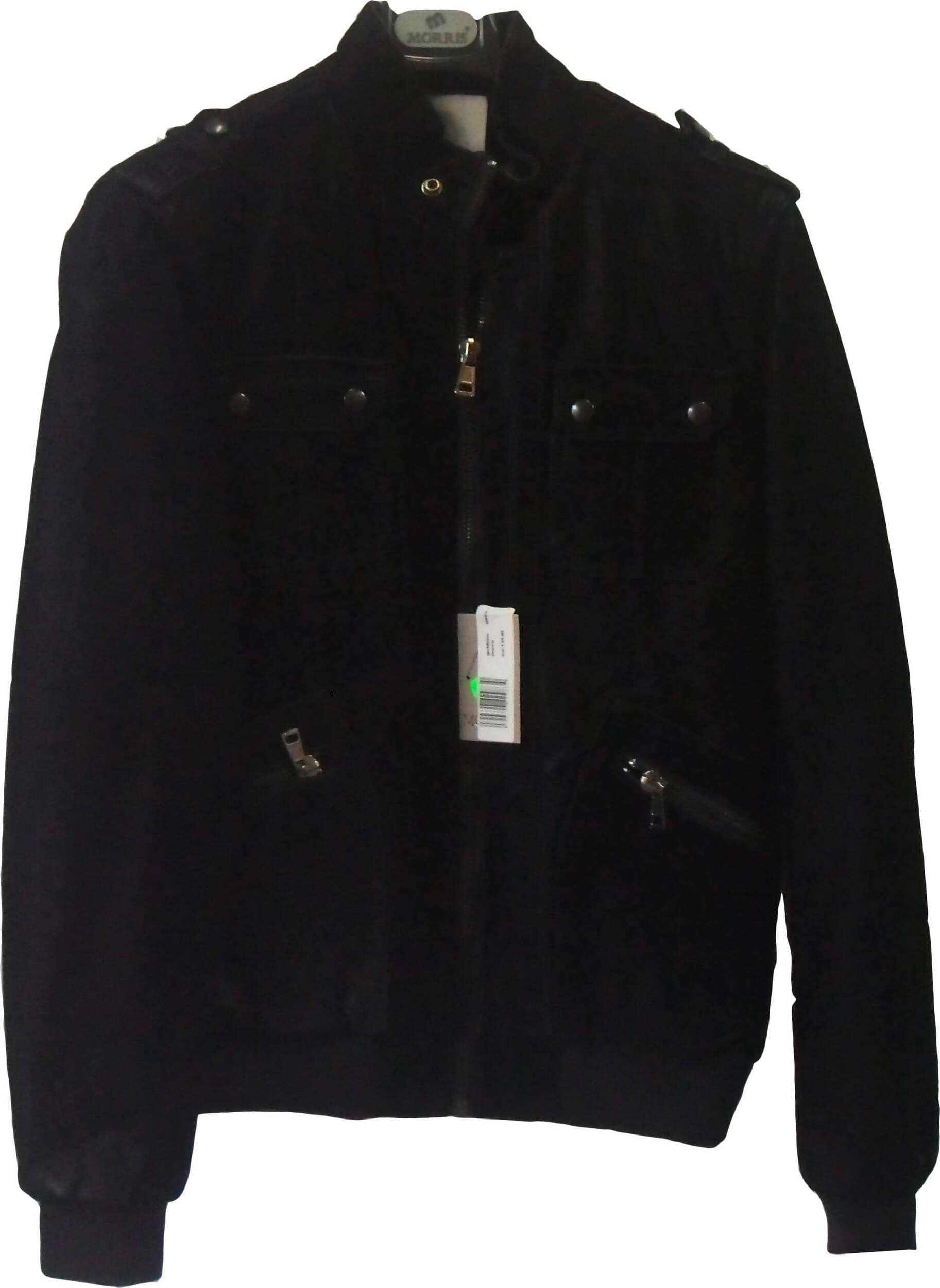 Giubbotto da uomo giacca in tessuto ed ecopelle nera MORRIS art. 21903 giubbino Made in Italy sportivo da uomo giubbino uomo L'Orchidea - Siderno, Commerciovirtuoso.it