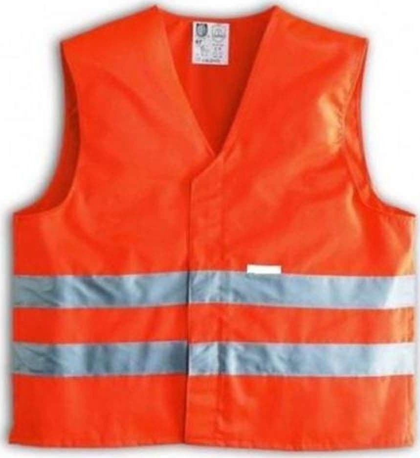 GIUBBOTTO GILET ARANCIONE EMERGENZA CATARIFRANGENTE RIFLETTENTE AUTO MOTO BICI