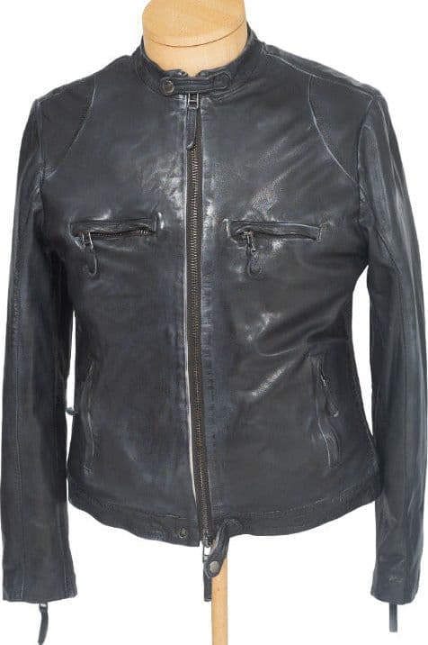 Giubbotto in pelle uomo - The Jack Leathers - pelle nero vintage - Moreno in Giacche Couture - Sestu, commercioVirtuoso.it