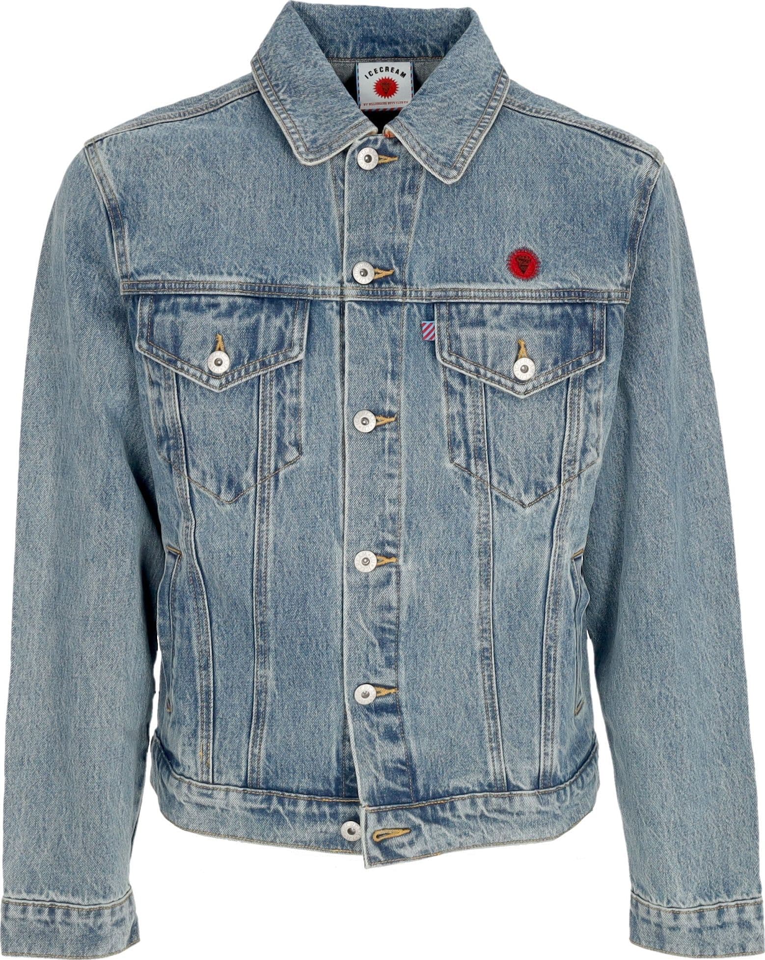 ICE CREAM Giubbotto Jeans Uomo Check Lined Denim Trucker Jacket Vintage Wash Blue da uomo in Giacche Drestige - Casamassima, commercioVirtuoso.it
