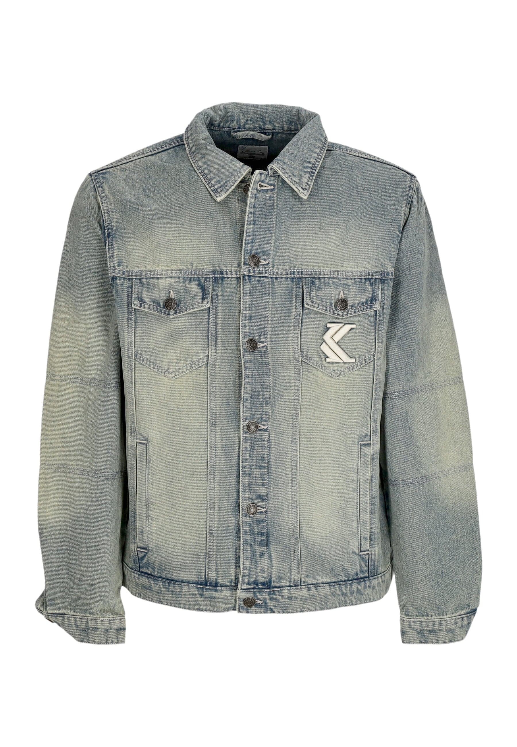 KARL KANI Giubbotto Jeans Uomo Og Os Padded Denim Jacket Blue Sand da uomo in Giacche Drestige - Casamassima, commercioVirtuoso.it