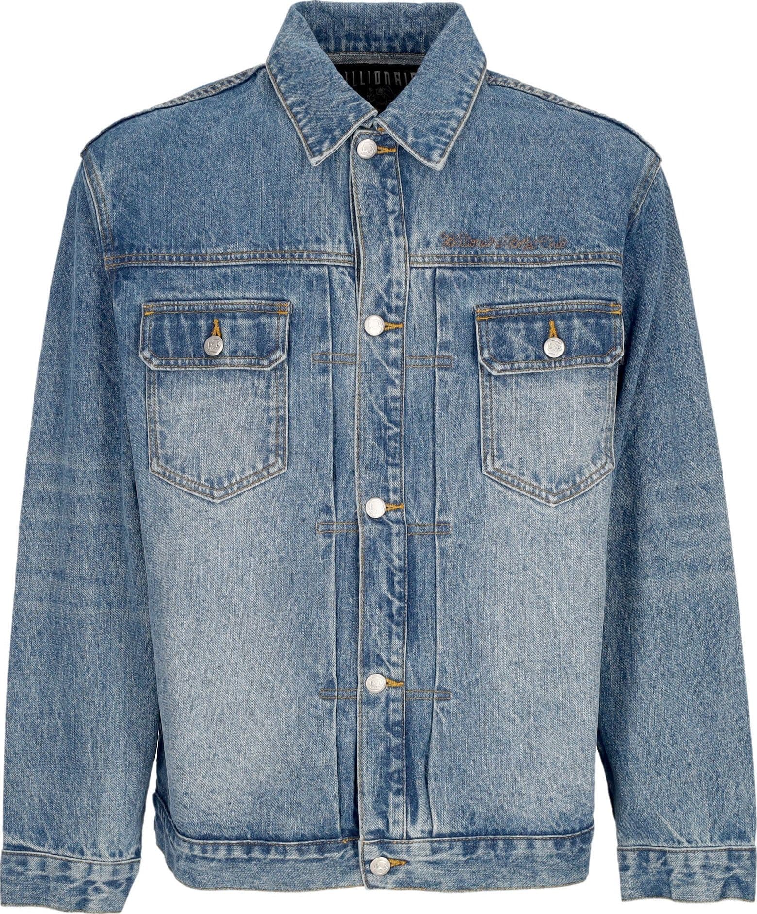 BILLIONAIRE BOYS CLUB Giubbotto Jeans Uomo Script Logo Denim Jacket Mid Wash Blue da uomo in Giacche Drestige - Casamassima, commercioVirtuoso.it