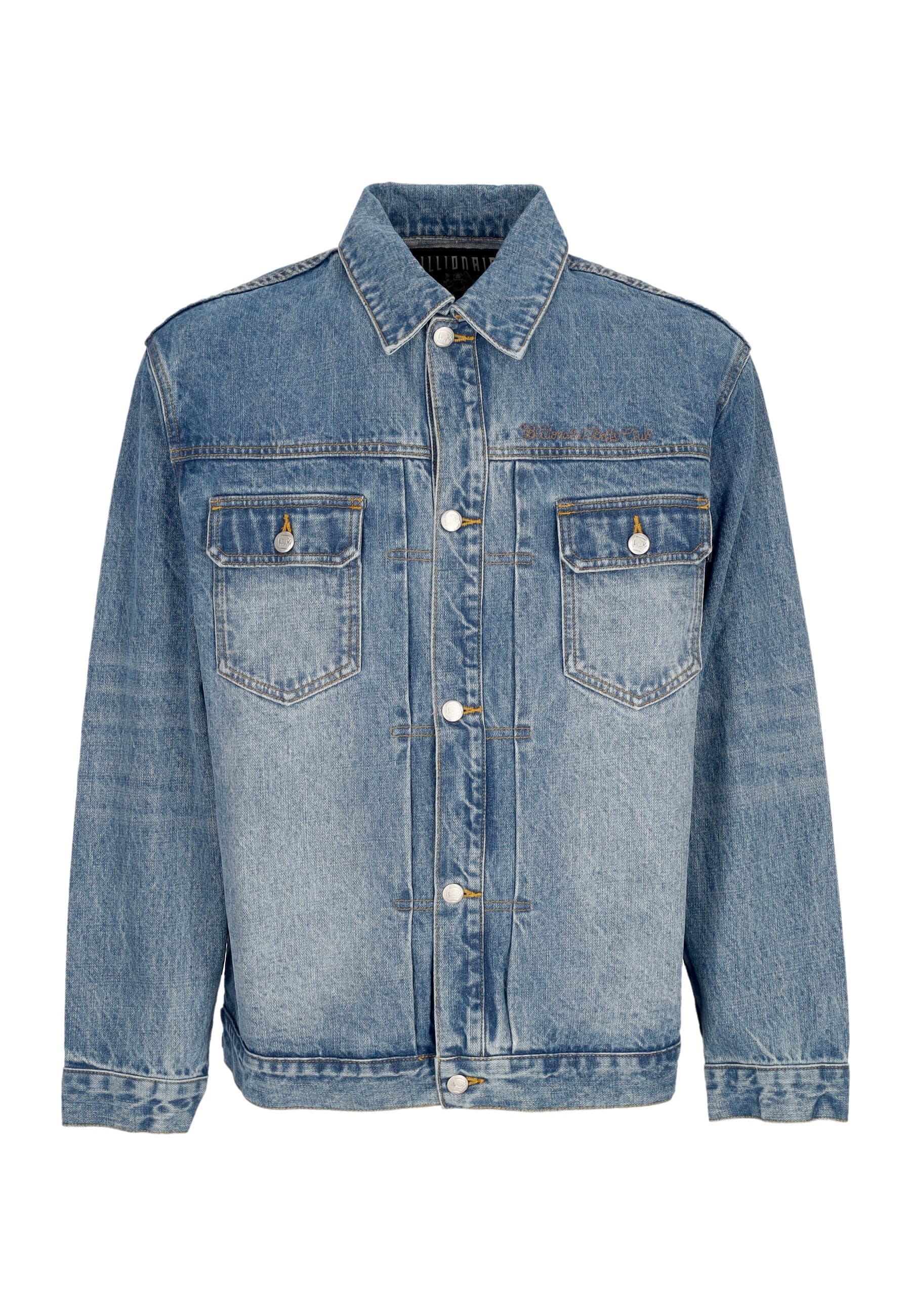 BILLIONAIRE BOYS CLUB Giubbotto Jeans Uomo Script Logo Denim Jacket Mid Wash Blue da uomo in Giacche Drestige - Casamassima, commercioVirtuoso.it