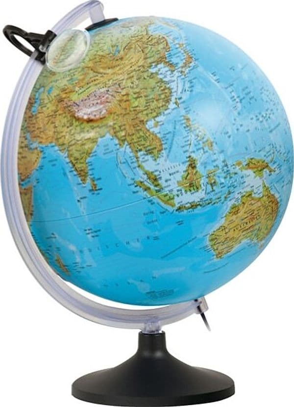 Globo geografico a rilievo illuminato Uranio - diametro 30 cm - Tecnodidattica Cancelleria e prodotti per ufficio/Scuola e materiale didattico/Materiale didattico/Geografia/Mappe Eurocartuccia - Pavullo, Commerciovirtuoso.it
