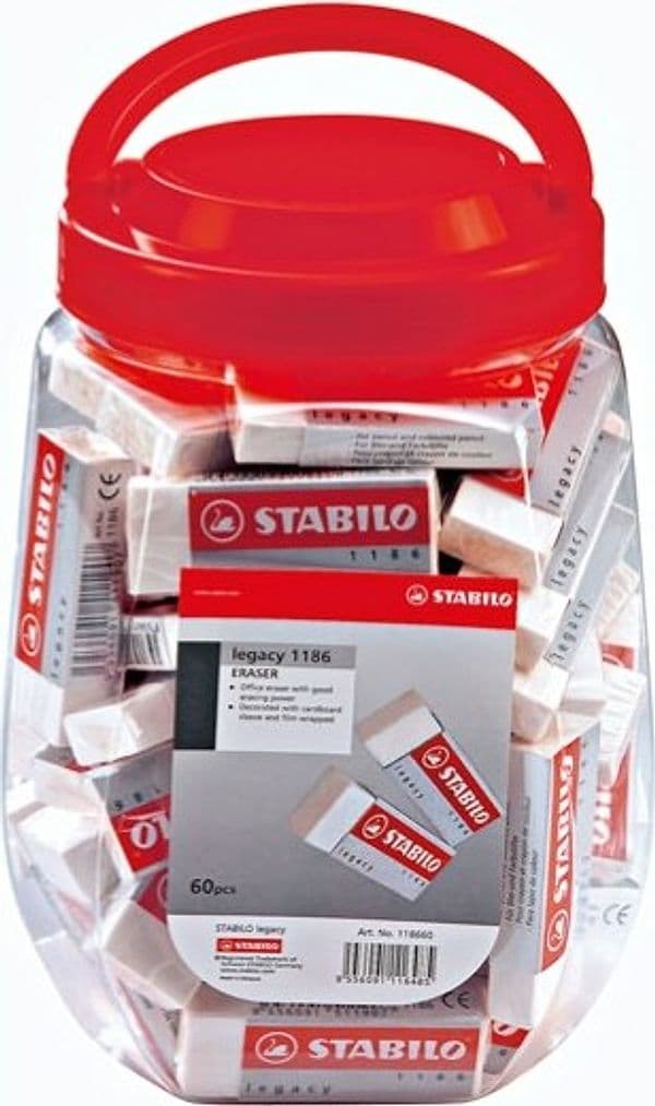 Gomma Legacy - bianco - Stabilo - expo 60 pezzi Cancelleria e prodotti per ufficio/Penne matite scrittura e correzione/Correttori e gomme/Gomme Eurocartuccia - Pavullo, Commerciovirtuoso.it