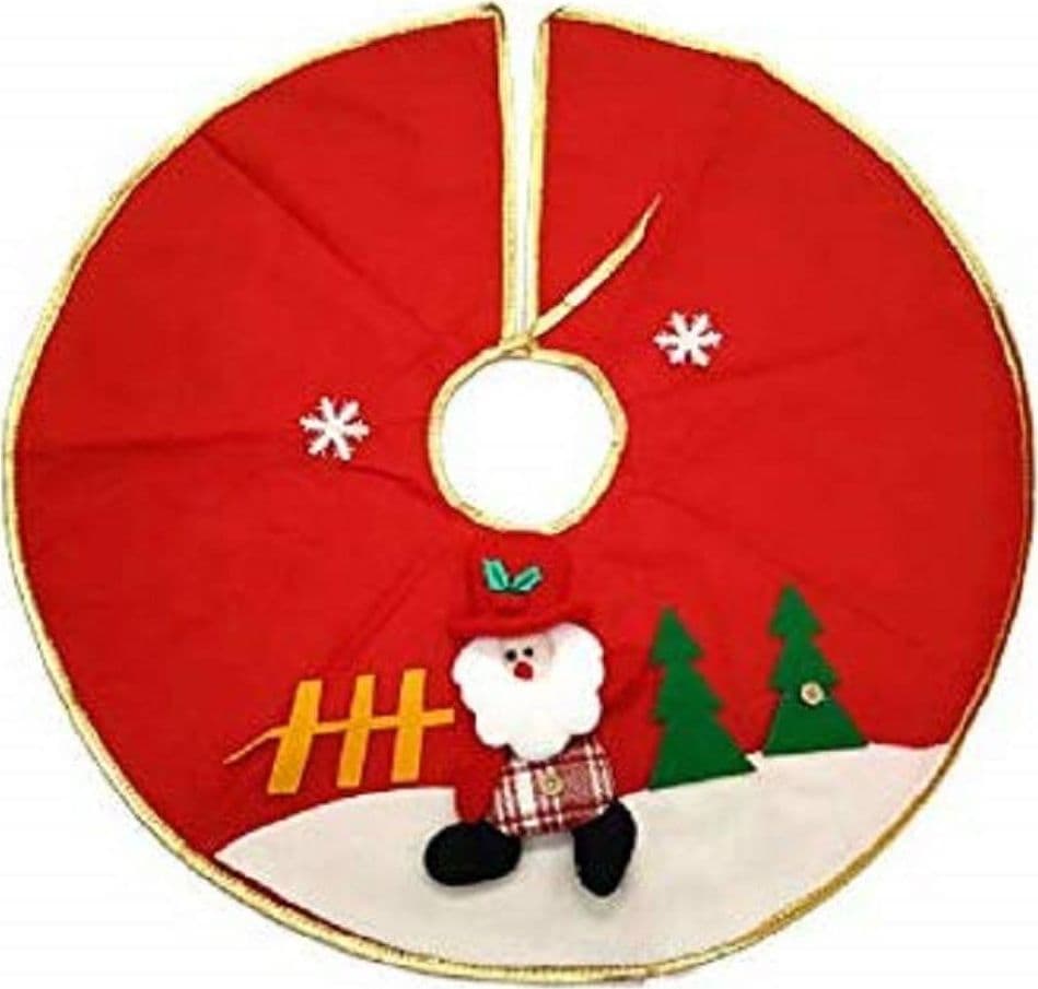 GONNA COPRIBASE ALBERO ROSSO BABBO NATALE BASE 60CM TAPPETO CASA ADDOBBI FESTA