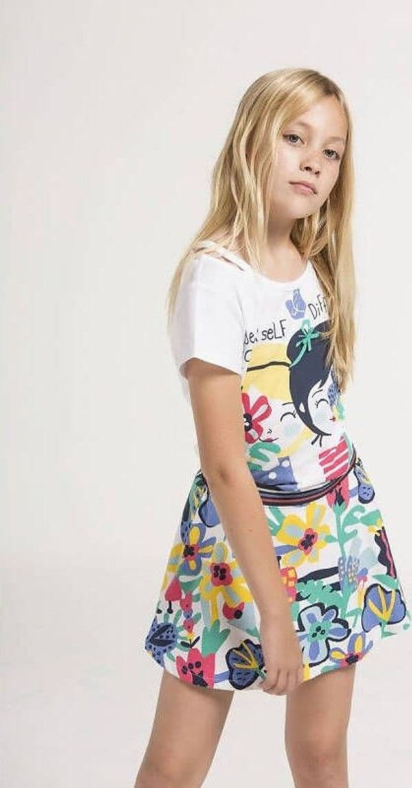 Gonna Estiva Bimba Colorata Stampa Fiori Gonnellina Vita Alta Elastico in Vita Sportiva Bambina Estate 93% Cotone Gonnella Multicolor gonna bambina/ragazza Piccole Canaglie - Tropea, Commerciovirtuoso.it