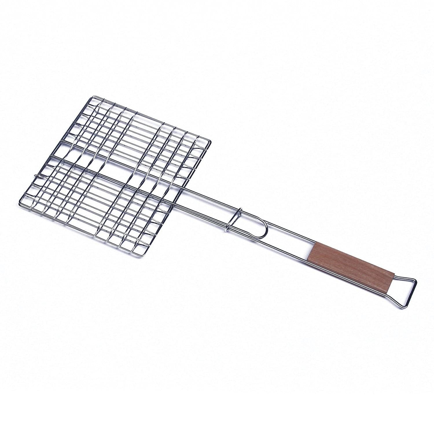 GRATICOLA GRIGLIA QUADRATA 32 X 19 CM CON MANICO IN LEGNO PER BARBECUE Giardino e giardinaggio/Barbecue e picnic/Accessori per barbecue e affumicatori/Griglie per arrostire Trade Shop italia - Napoli, Commerciovirtuoso.it