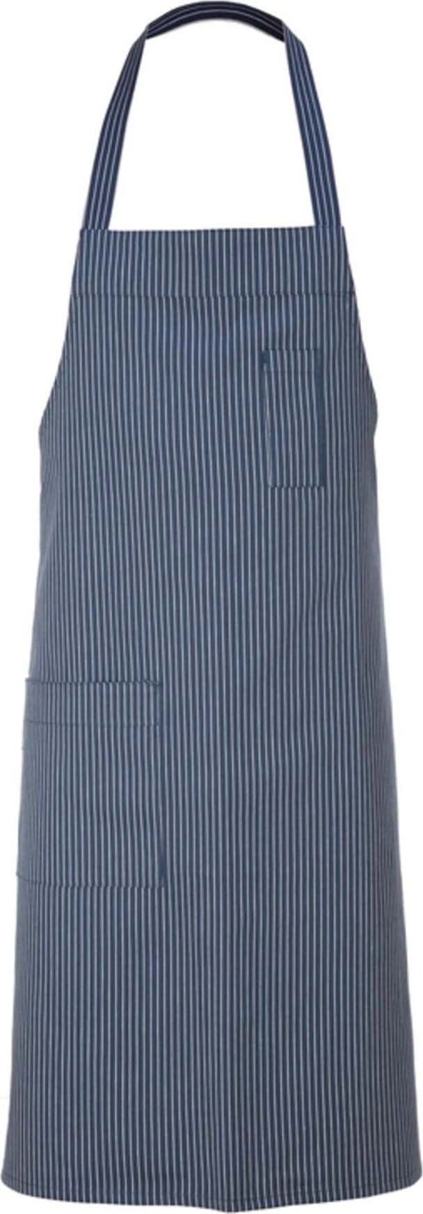 Grembiule Cannes Gessato Blu Grembiule Cuoco Rigato Puro Cotone in Grembiuli da chef Dresswork - Como, commercioVirtuoso.it