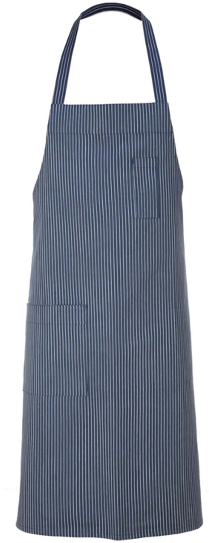 Grembiule Cannes Gessato Blu Grembiule Cuoco Rigato Puro Cotone in Grembiuli da chef Dresswork - Como, commercioVirtuoso.it