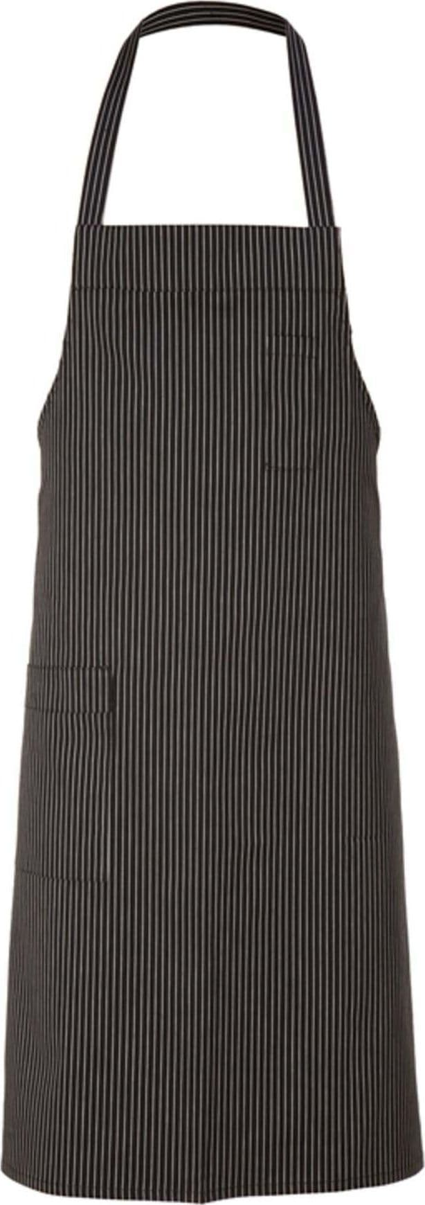 Grembiule Cannes Gessato Nero Grembiule Cuoco Rigato Puro Cotone in Grembiuli da chef Dresswork - Como, commercioVirtuoso.it