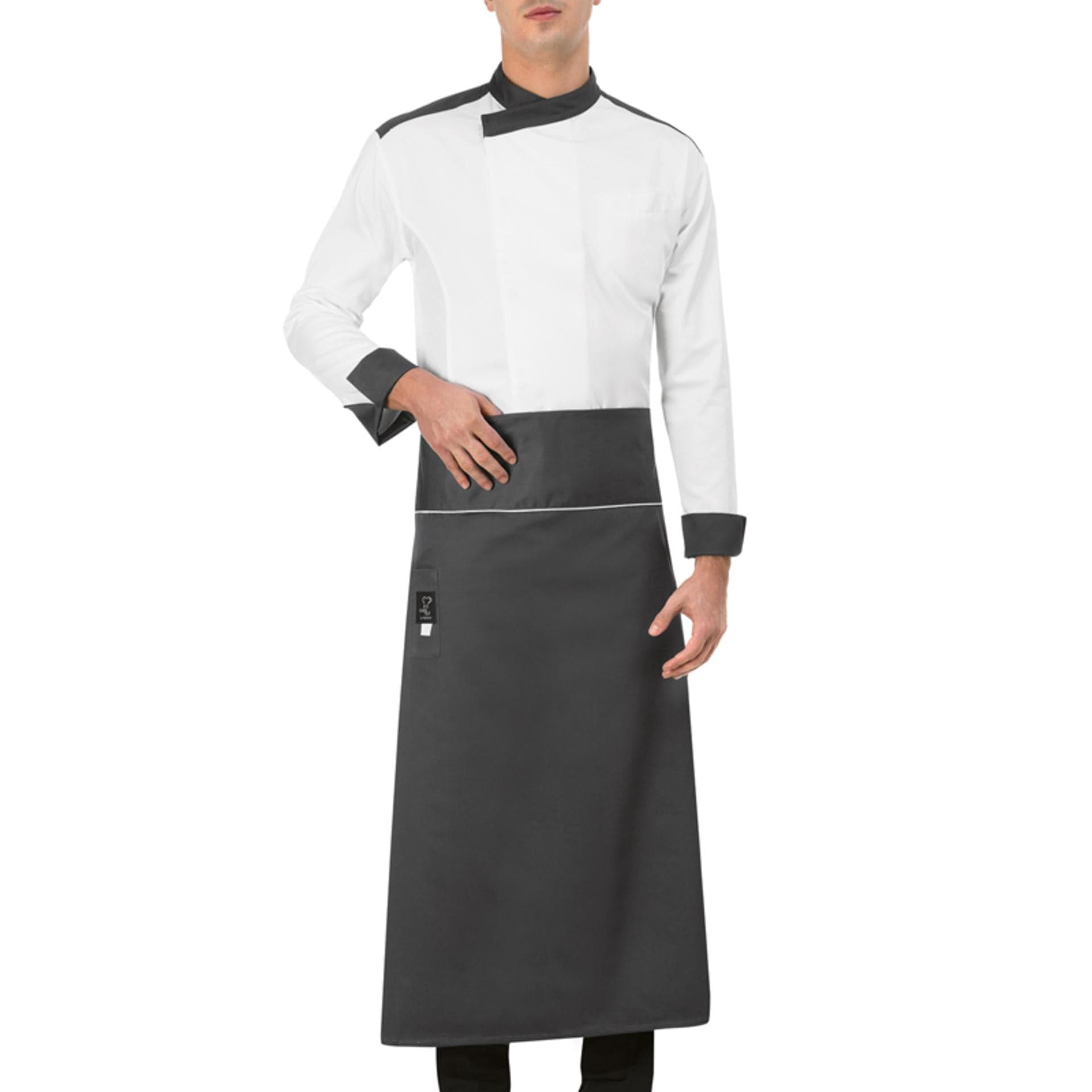 Grembiule Cuoco Alessandro Grigio Grembiule Chef Vita Lungo in Grembiuli da chef Dresswork - Como, commercioVirtuoso.it