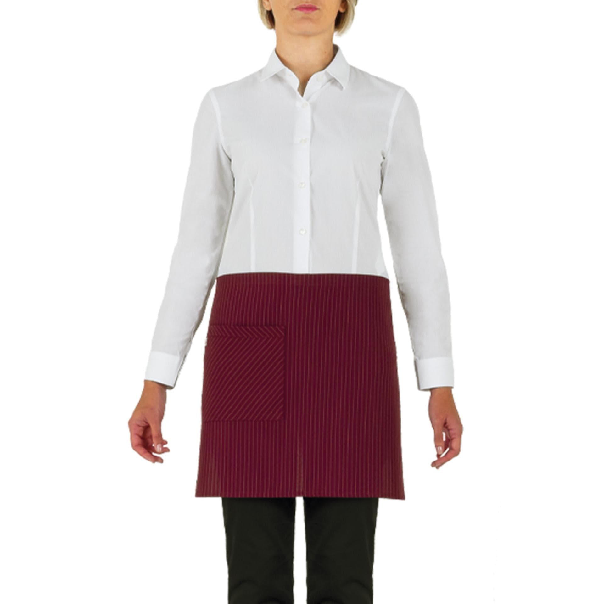 Grembiule Napoli Gessato Bordeaux Grembiule Vita Corto Cameriere in Grembiuli Dresswork - Como, commercioVirtuoso.it